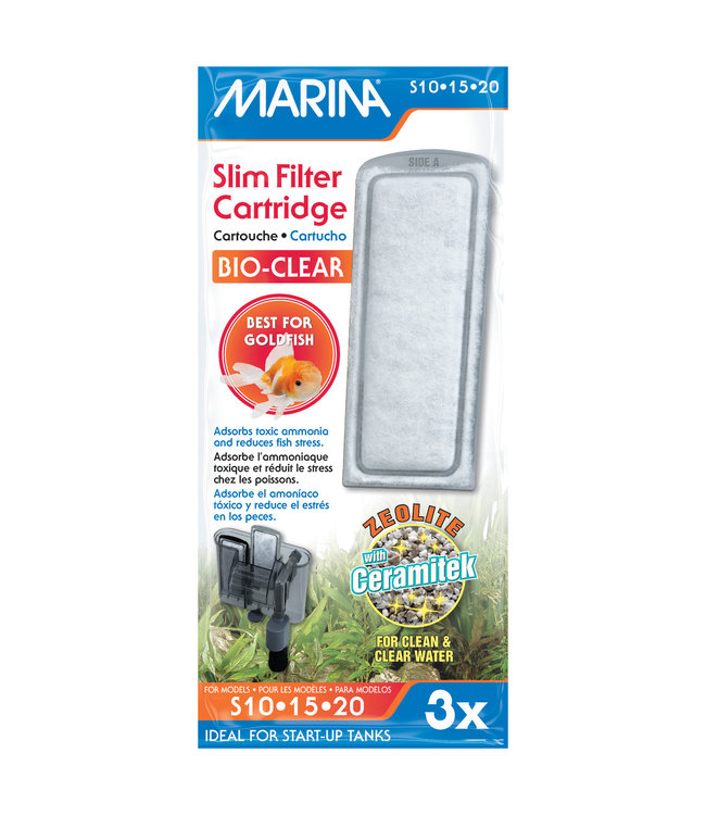 Marina Slim Filter Cartridge Bio-Clear (Zeolite) 3pk