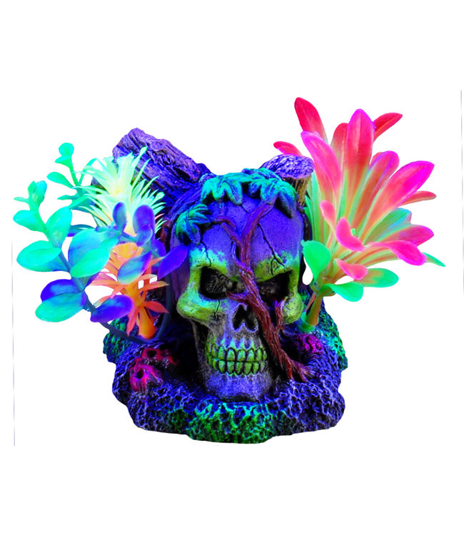 Marina iGlo Skull with Vines with Plants 3in