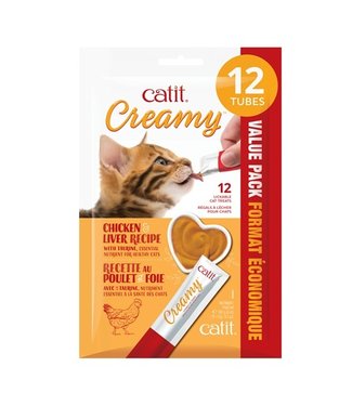 Catit Creamy Lickable Chicken Liver Treats for Cats 12pk