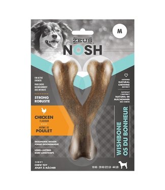 Zeus Nosh Strong Wishbone Chew Toy Chicken Flavour Medium 15 cm
