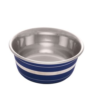 Dogit Stainless Steel Deluxe Non-Skid Bowl Blue Stripe 350 ml