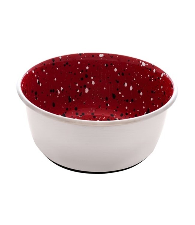 Dogit Stainless Steel Non-Skid Dog Bowl Red Speckle 950 ml (32 fl oz)
