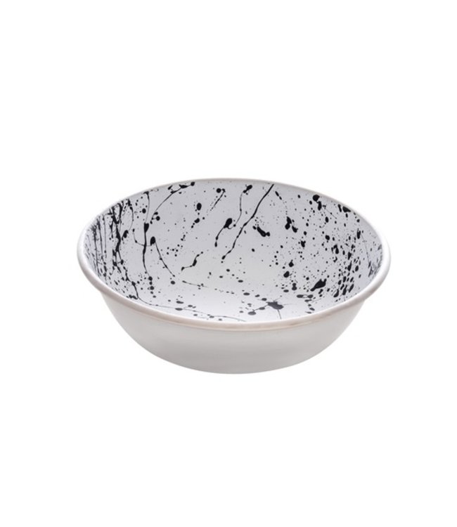 Dogit Stainless Steel Non-Skid Dog Bowl Black & White Splash 350 ml