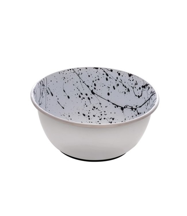 Dogit Stainless Steel Non-Skid Dog Bowl Black & White Splash 500 ml