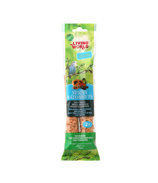 Living World Budgie Fruit Sticks 60g 2pk