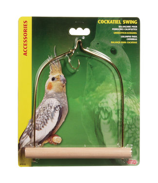 Living World Bird Swing with Wooden Perch For Cockatiels 14 x 17.5cm