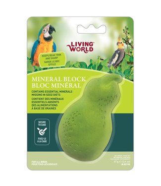 Living World Mineral Block for Cockatiels Yellow Pear 67g (2.4 oz)