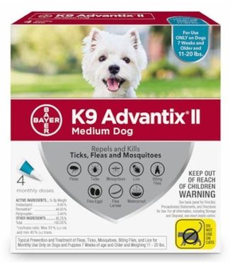 K9 Advantix II for Medium Dogs 4.6 to 11kg 4pk
