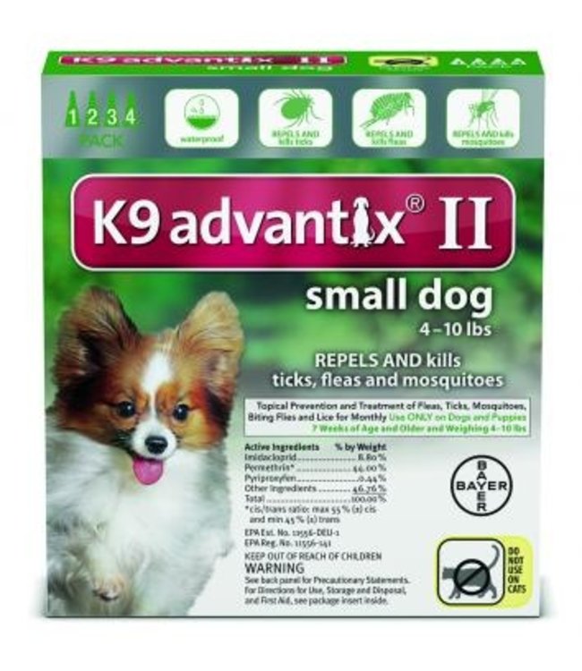K9 Advantix II for Small Dogs Under 4.5kg (0.4ml) 2pk