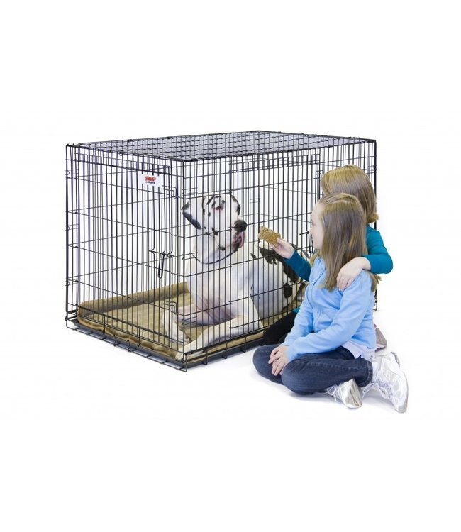 Tuff Crate TC700 Black Wire Crate with Divider for Dogs up to 200lbs (54in x 32in x 42in)