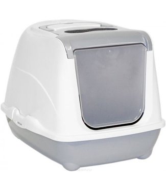 Moderna Flip Cat Deluxe Large Hooded Litter Pan Warm Grey