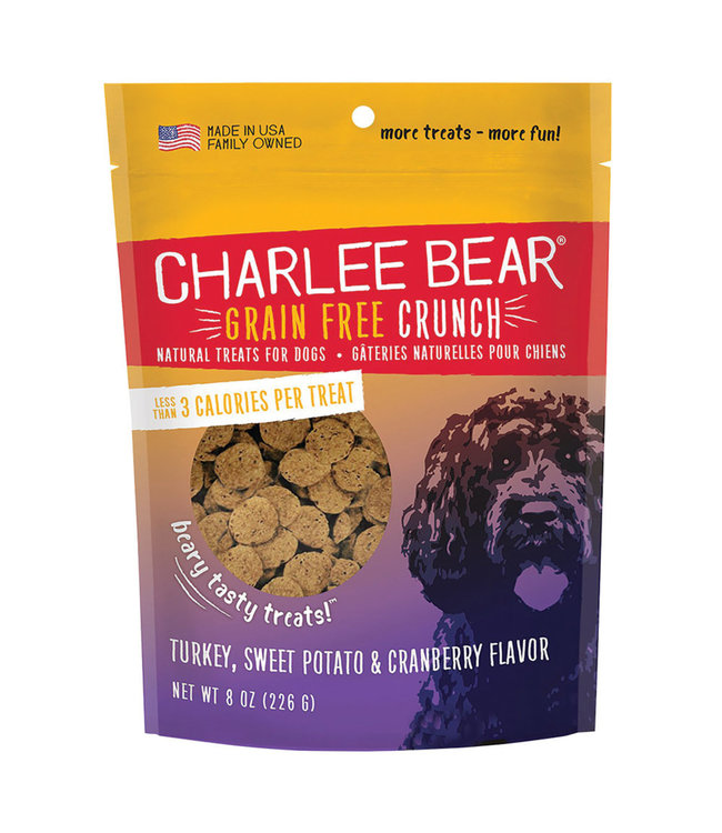 Charlee Bear Grain Free Crunch Turkey, Sweet Potato & Cranberry Treats for Dogs 226 g (8 oz)