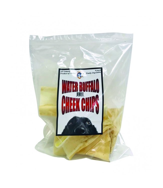 QT Dog Water Buffalo Cheek Chips 6pk