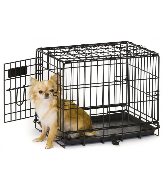 Tuff Crate TC100 Black Wire Crate with Divider for Dogs up to 10lbs (19in x 12in x 15in)