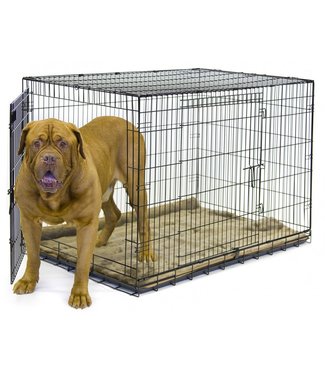Tuff Crate TC600 Black Wire Crate with Divider for Dogs up to 110lbs (48in x 30in x 33in)