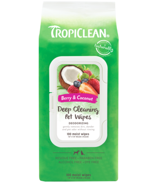 TropiClean Deep Cleaning Deodorizing Pet Wipes 100pk