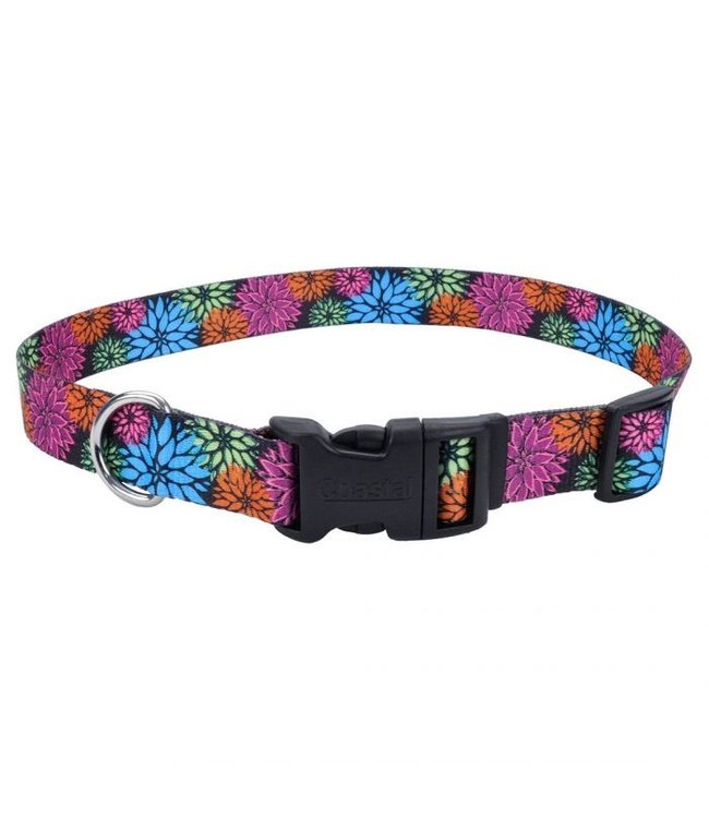 Coastal Styles Adjustable Collar for Dogs Wild Flowers Print 3/8 in x 8 - 12 in