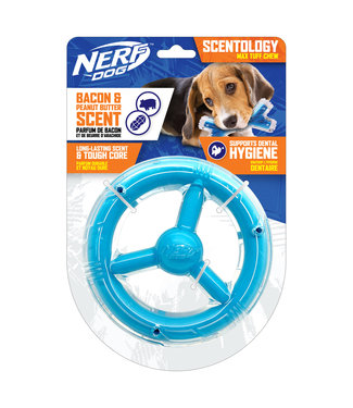 Nerf Dog Scentology Orbit Ring - Bacon & Peanut Butter Scent - Light Blue - Diam. 16.5 cm (6.5 in)