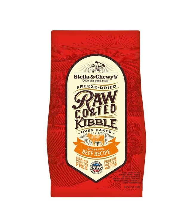 Grass-Fed Beef Raw Coated Kibble Dry Dog Food