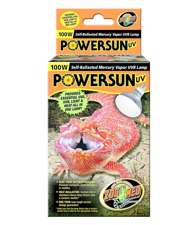 Zoo Med PowerSun Self-Ballasted UV Mercury Vapor Bulb 100 w