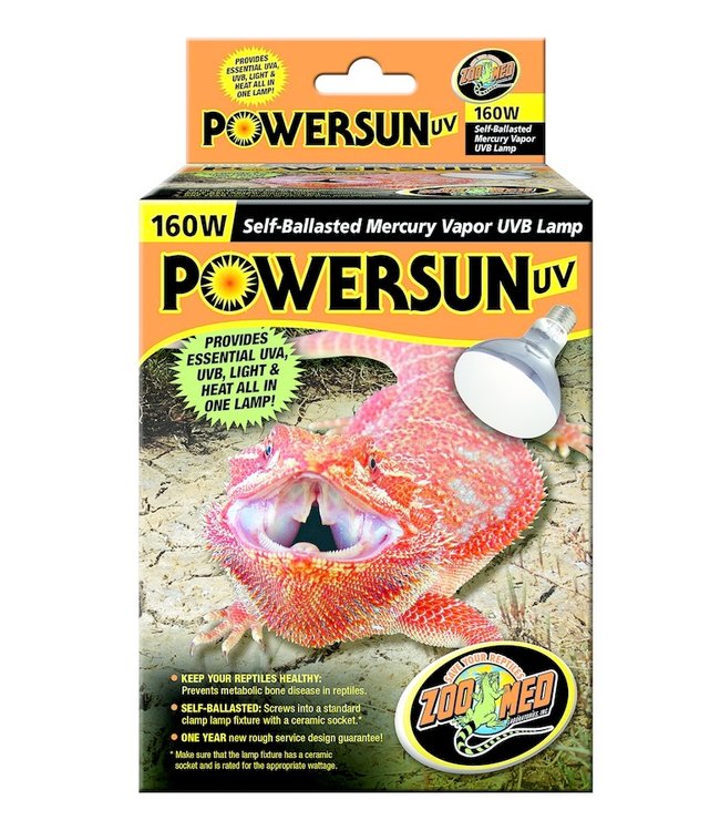 Zoo Med PowerSun Self-Ballasted UV Mercury Vapor Bulb 160w
