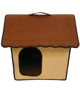 Penn-Plax Folding Zip-Up Pet Home Brown Stand Roof 53x47x44cm