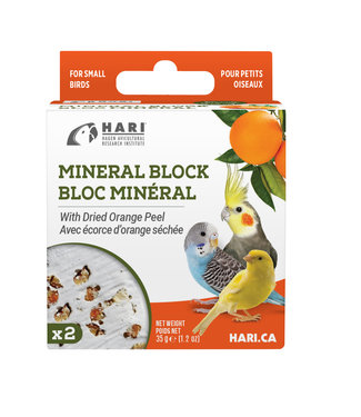 HARI Mineral Block for Small Birds - Dried Orange Peel - 35 g - 2 pack