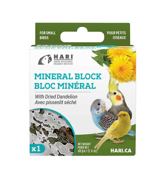 HARI Mineral Block for Small Birds - Dried Dandelion - 40 g - 1 pack