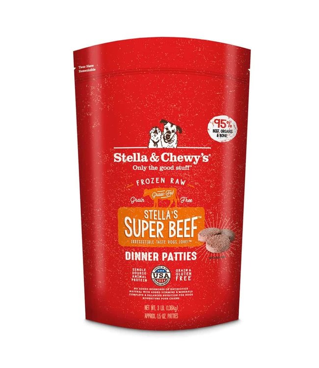 Super Beef Dinner Patties Frozen Raw Dog Food 12lbs