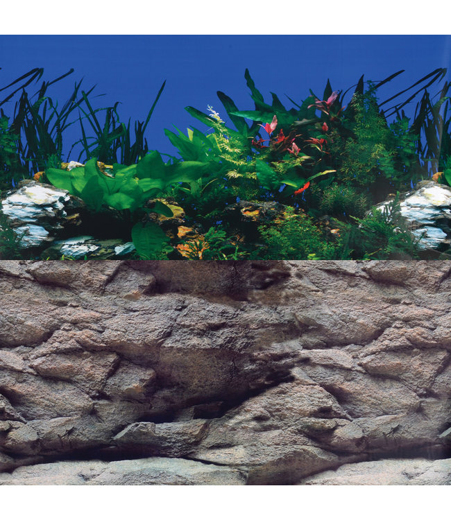 Underwater Treasures Underwater Treasures White Stone River/Rock Wall Reversible Background - 20in Tall (Sold by the Foot) (@50)