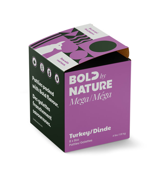 Bold by Nature Raw Frozen Turkey Patties 4lb (1.81kg)