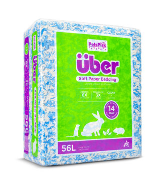 Premier Pet Uber Confetti White/Blue Soft Paper Bedding 56L