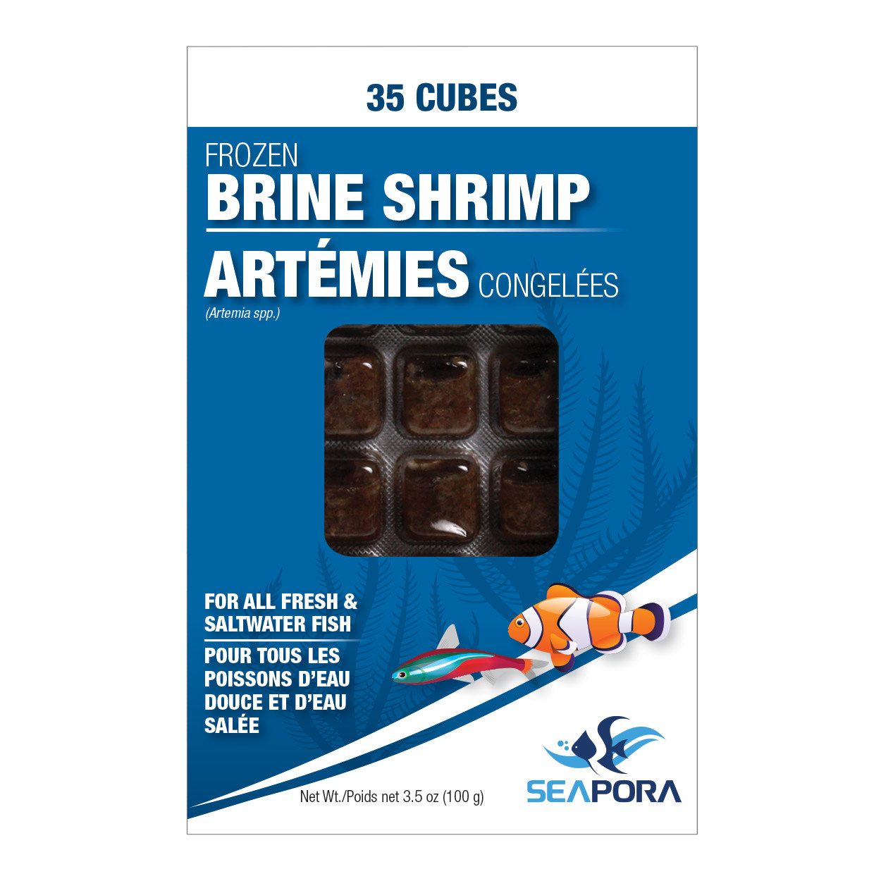 Seapora Frozen Brine Shrimp - 30 Cubes - 100 g (@12) - Southwest