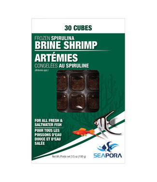 Seapora Seapora Frozen Spirulina Brine Shrimp - 30 Cubes - 100 g