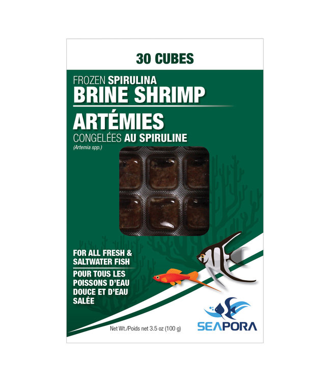 Seapora Seapora Frozen Spirulina Brine Shrimp - 30 Cubes - 100 g
