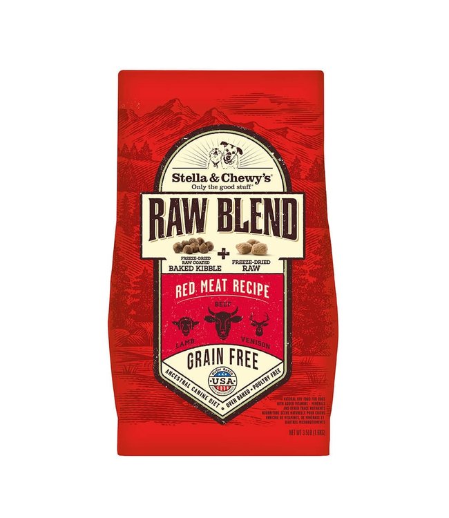 Stella & Chewy's Red Meat Recipe Raw Blend Kibble Dry Dog Food 22 lb