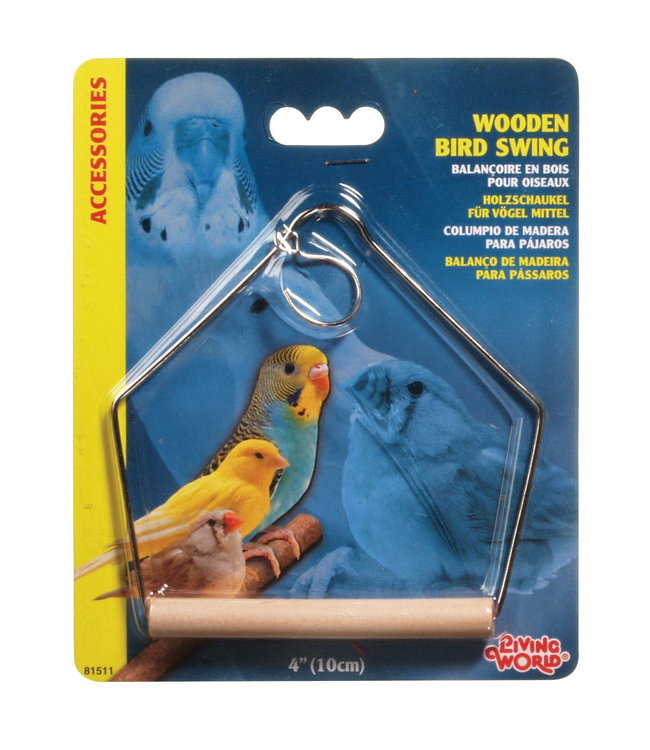 Living World Wooden Bird Swing Medium 10 x 12.5cm