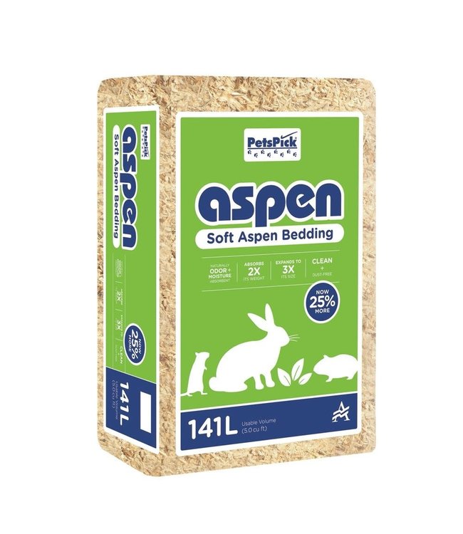 Premier Pet Pet’s Pick Soft Aspen Bedding (Bale for Small Animals 141L)