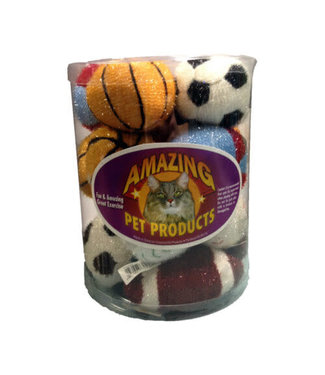Glitter Plush Sport Ball Cat Toy Assorted