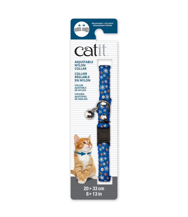 Catit Catit Nylon Cat Collar Small Blue Flowers 20-33 cm