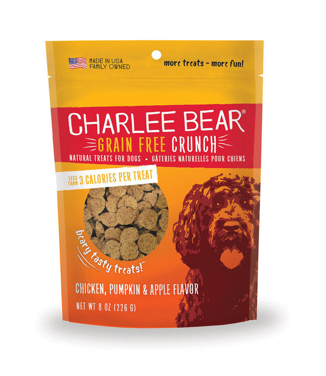 Charlee Bear Grain Free Crunch Chicken, Pumpkin & Apple Treats for Dogs 226 g (8 oz)