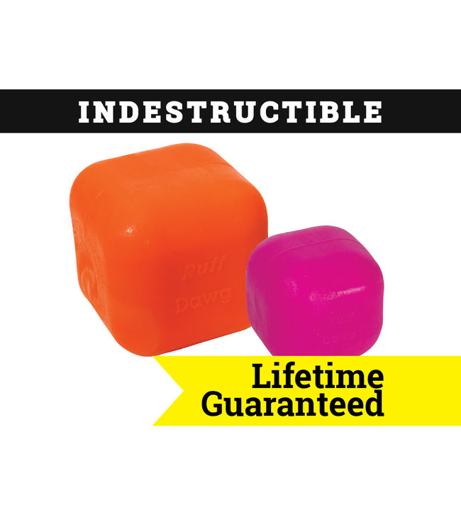 Dawg-Cube XL Indestructible Retrieving Toy for Dogs (Assorted Colours) 3.5in