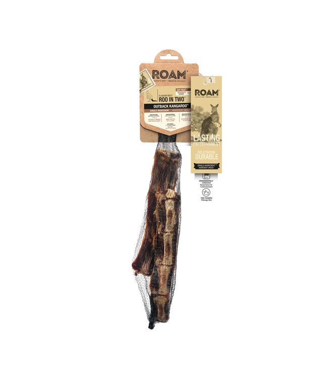 Roam Roo in Two Outback Kangaroo Chew Treat for Dogs 90g (3.1oz)