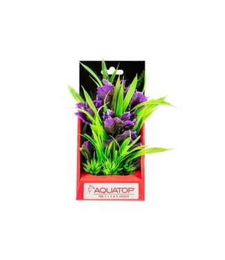 Aquatop Boxed Vibrant Garden Purple 6 inch Weighed Base Plant