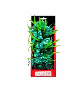 Aquatop Boxed Vibrant Passion Turquoise 10 inch Weighed Base Plant
