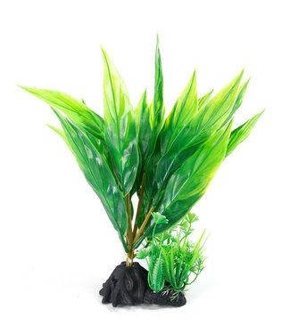 Aqua-fit Green Broad Leaf Plastic Plant 8in