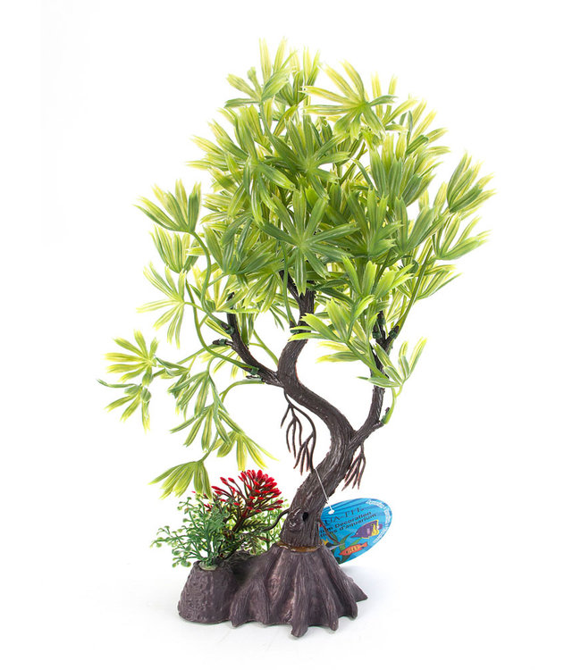 Aqua-Fit Green Japanese Maple Bonsai Plastic Plant 8in