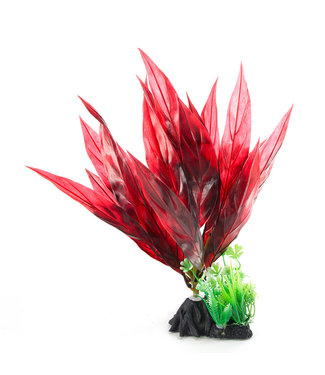 Aqua-Fit Red Broad Leaf Plastic Plant 8in