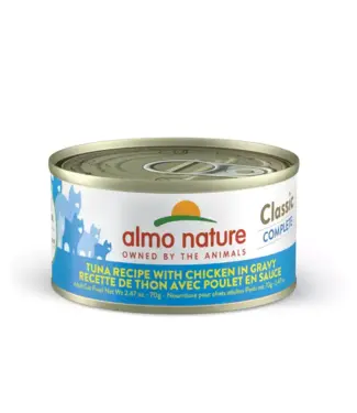 Almo Nature Classic Complete Tuna with Chicken in Gravy Can for Cats 70g