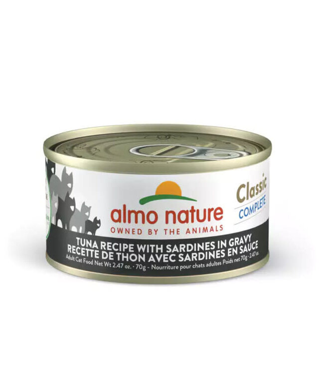 Almo Nature Classic Complete Tuna with Sardines in Gravy Can for Cats 70g